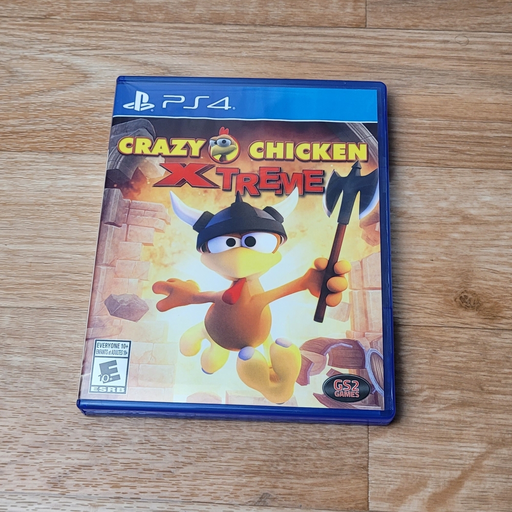 Sony PS4 Crazy Chicken Xtreme Video Game - Blue Case